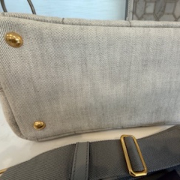 💋 Prada Canapa Tote Canvas shoulder bag Gray - Picture 11 of 16